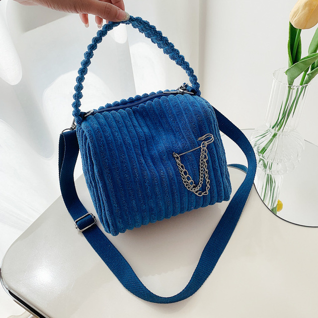 Women Corduroy Vintage Shoulder Bag for Women Small Cotton Canvas Handbag Casual Tote Female Crossbody Bag Zipper Messenger Bags