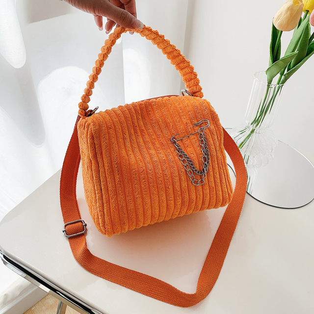 Women Corduroy Vintage Shoulder Bag for Women Small Cotton Canvas Handbag Casual Tote Female Crossbody Bag Zipper Messenger Bags