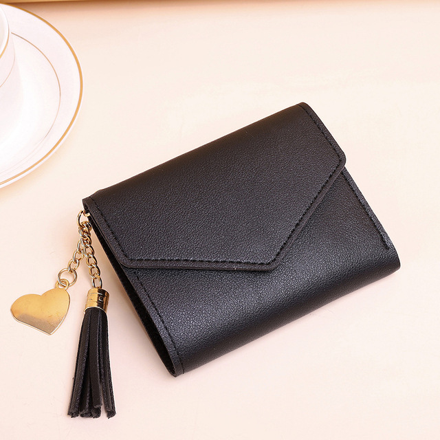 Short Tassel Wallet for Women Fashion Purse Female Mini Wallets Students Chic Purse Female Small Wallet for Girl Coin Purse