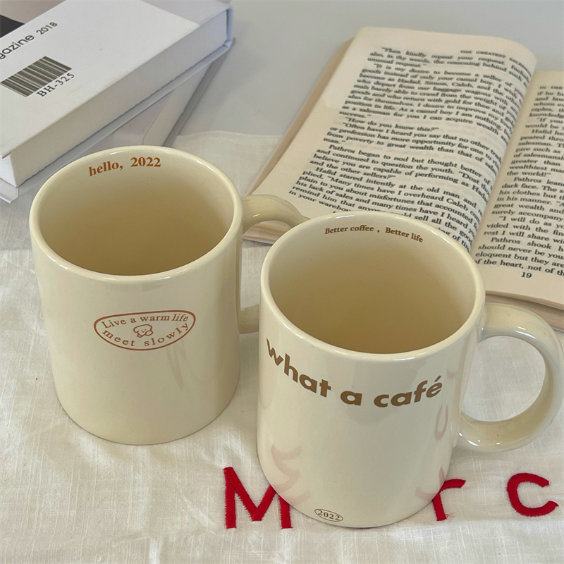 Korean Style Cartoon Bear Mug Cute Water Cup Heat-resistant Cream Ceramic Cup