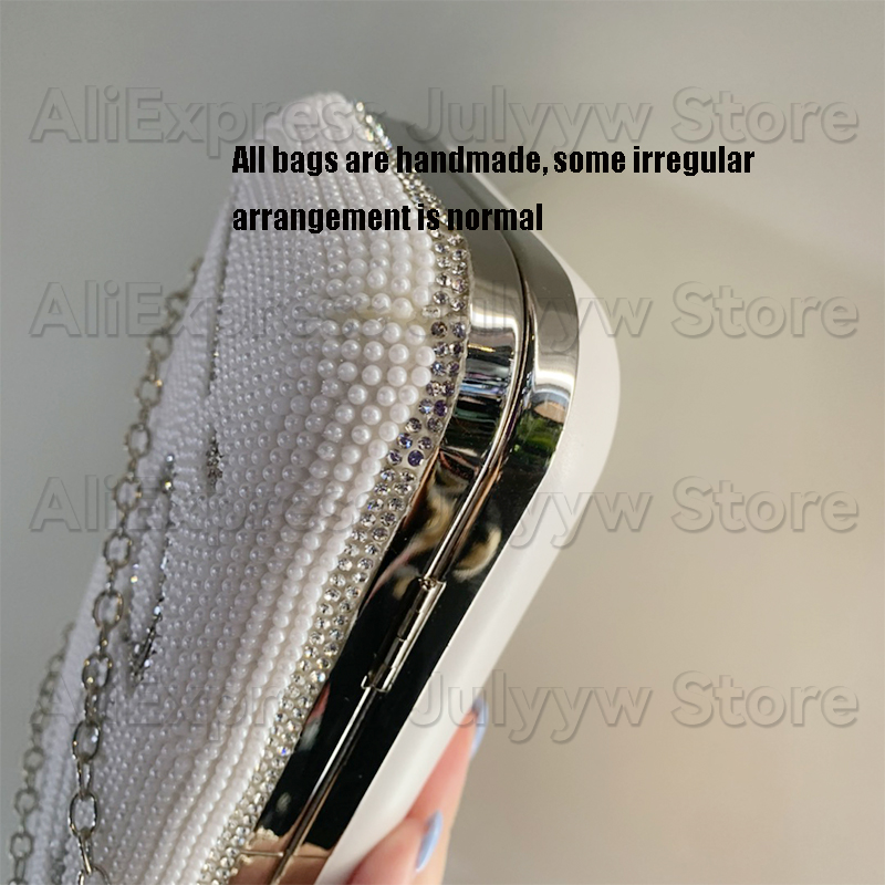 Wedding White Clutch I Do Letter Evening Bags For Women Bridal Clutches Bag Rhinetsone Pearl Beading Wedding Party Handbag Trend