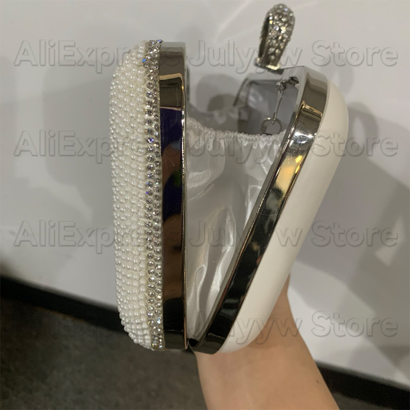 Wedding White Clutch I Do Letter Evening Bags For Women Bridal Clutches Bag Rhinetsone Pearl Beading Wedding Party Handbag Trend