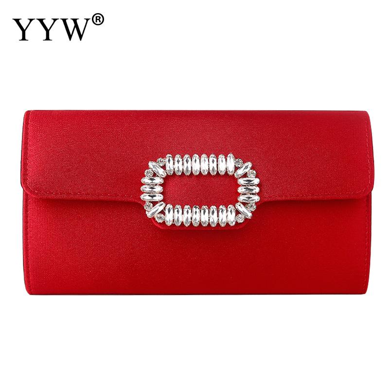 Silk Satin Purses and Handbags Luxury Square Rhinestone for Women Wedding Party Handbag Evening Bag Wedding Clutch Wallet Female