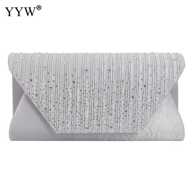 Evening Clutch Purses Satin Diamonds Elegant Women's Clutch Bag Fashion Dress Purse Luxury Handbags for Wedding Bridal 8 Colors