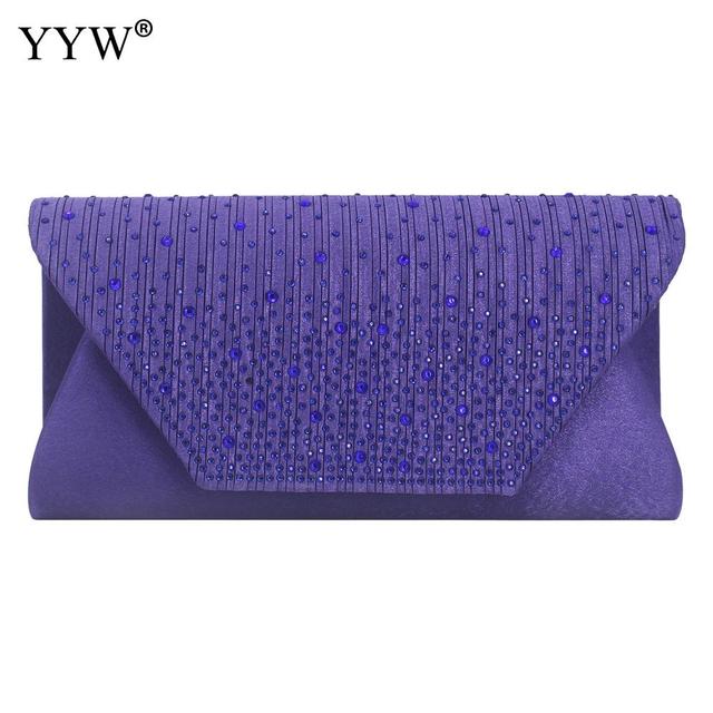 Evening Clutch Purses Satin Diamonds Elegant Women's Clutch Bag Fashion Dress Purse Luxury Handbags for Wedding Bridal 8 Colors