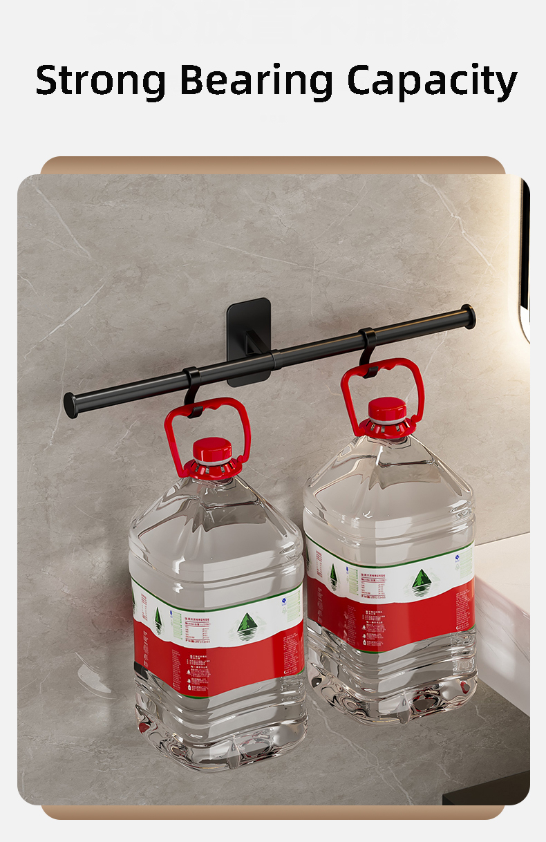 Towel Rack Towel Hanger Bath Towel Holder Wall Hanging Black Bar White Rod Bathroom Shelf Kitchen Storage Rack