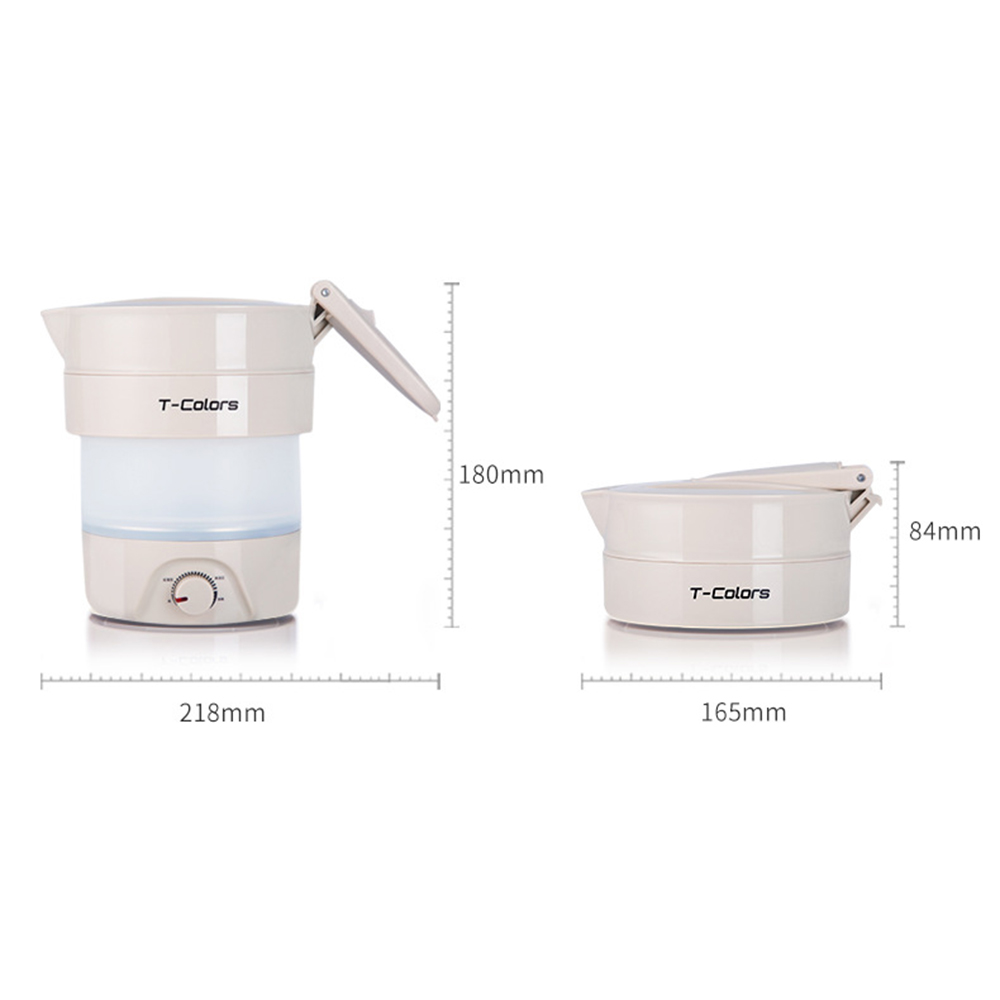 Folding Electric Kettle Portable Cooking Boiling Pot Handheld 800ML Automatic Coffee Pot 110V- 220V Water Boiler for Travel Home