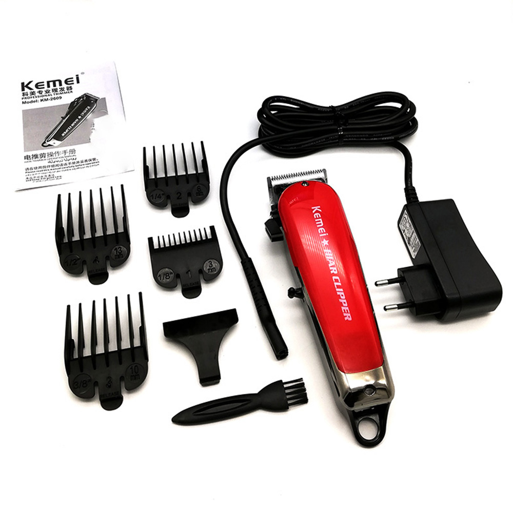 Kemei Professional Hair Clipper Electric Cordless Hair Trimmer Led Display Hair Clipper Carbon Steel Blade Hairdressing Machine