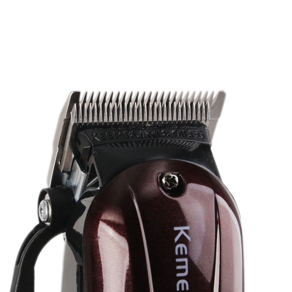 Professional Titanium Blade Corded Electric Haircut Cutting Machine Barber + Limit Comb For Kids Adult Men Kemei 110-240v