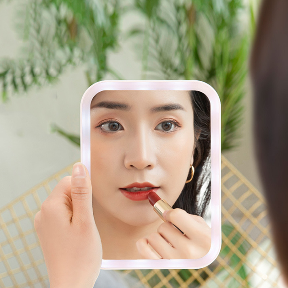 LED Face Makeup Mirror With Lights Adjustable Touch Screen Cosmetic Mirror Desktop Beauty Vanity Mirrors Folding Desktop Mirror