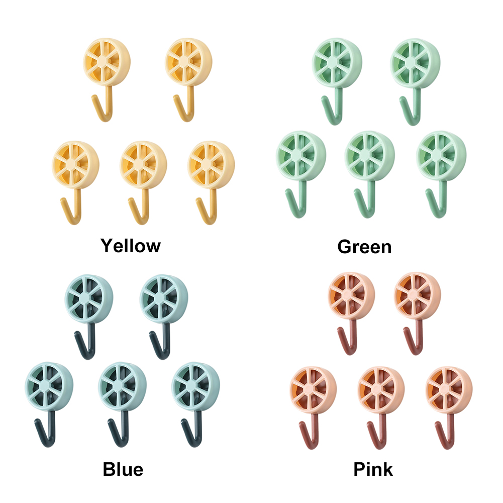 5pcs Bathroom Hook Wall Mounted Lemon-shape Key Holder Hooks Strong Self-adhesive Home Organizers for Family Kitchen Supplies