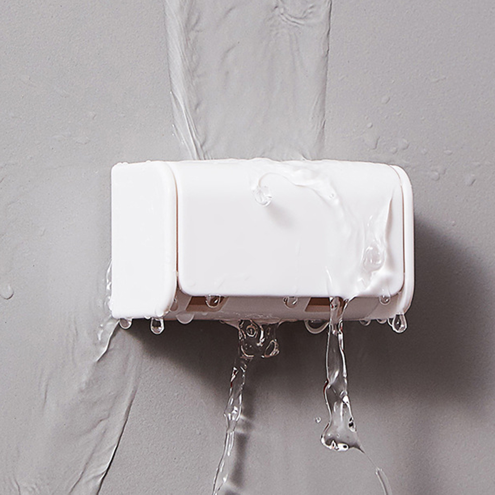 Wall-mounted Drainage Storage Rack Waterproof Toothbrush Storage Shelf Lightweight Punch-free for Home Bathroom Supplies
