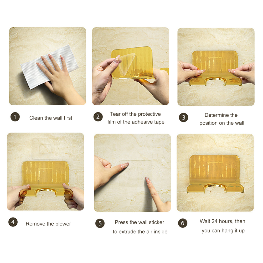 Wall Mounted Hair Dryer Storage Shelf Self-adhesive Punch Free Organization Shelves Anti-corrosion Waterproof for Home Washroom