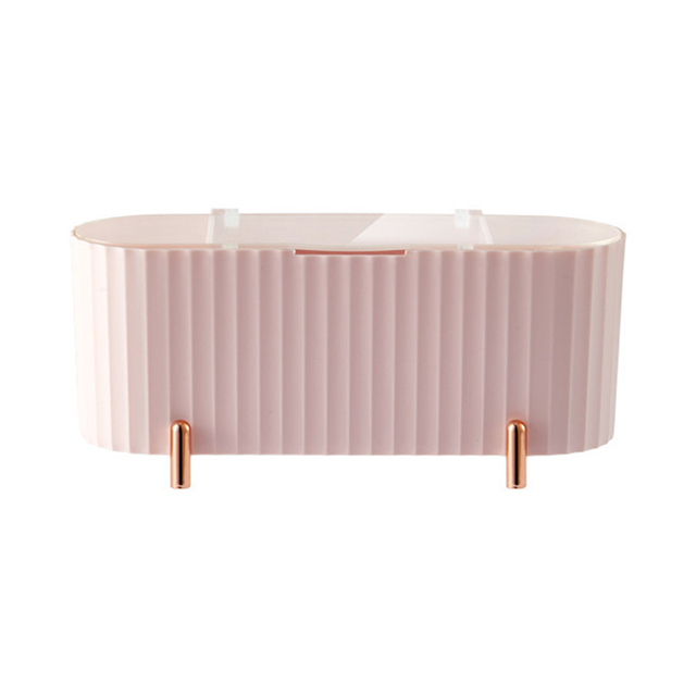 Plastic Desktop Storage Box Dust-proof with Cover Makeup Organizer Eliminate Clutter Countertop Display Cases for Dressing Table