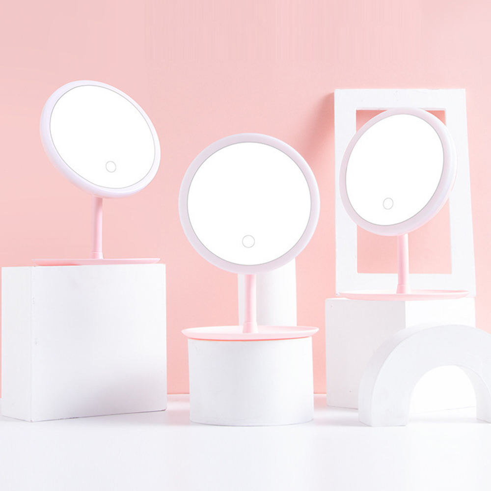 LED Beauty Makeup Mirror With Light Lamp Touch Screen Desktop Cosmetic Mirror Light Vanity Adjustable USB Charging Vanity Mirror