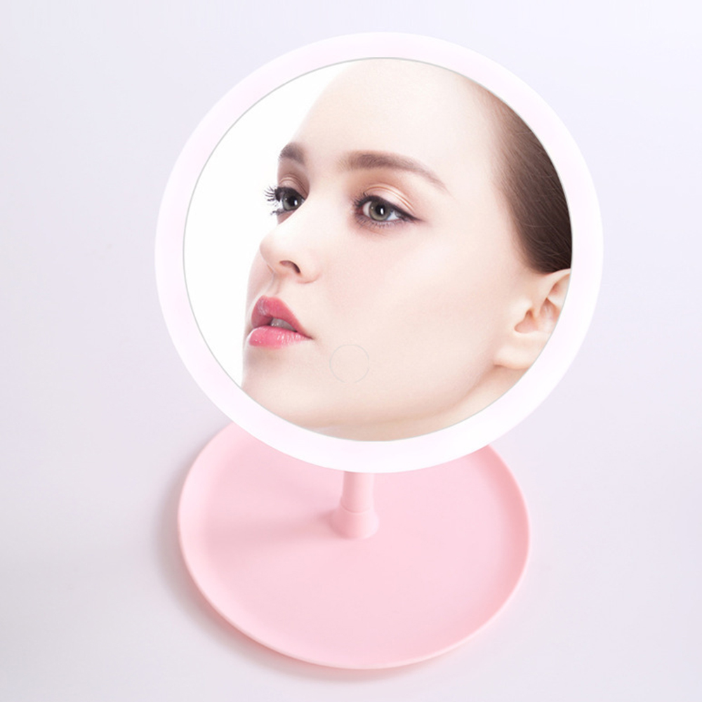 LED Beauty Makeup Mirror With Light Lamp Touch Screen Desktop Cosmetic Mirror Light Vanity Adjustable USB Charging Vanity Mirror