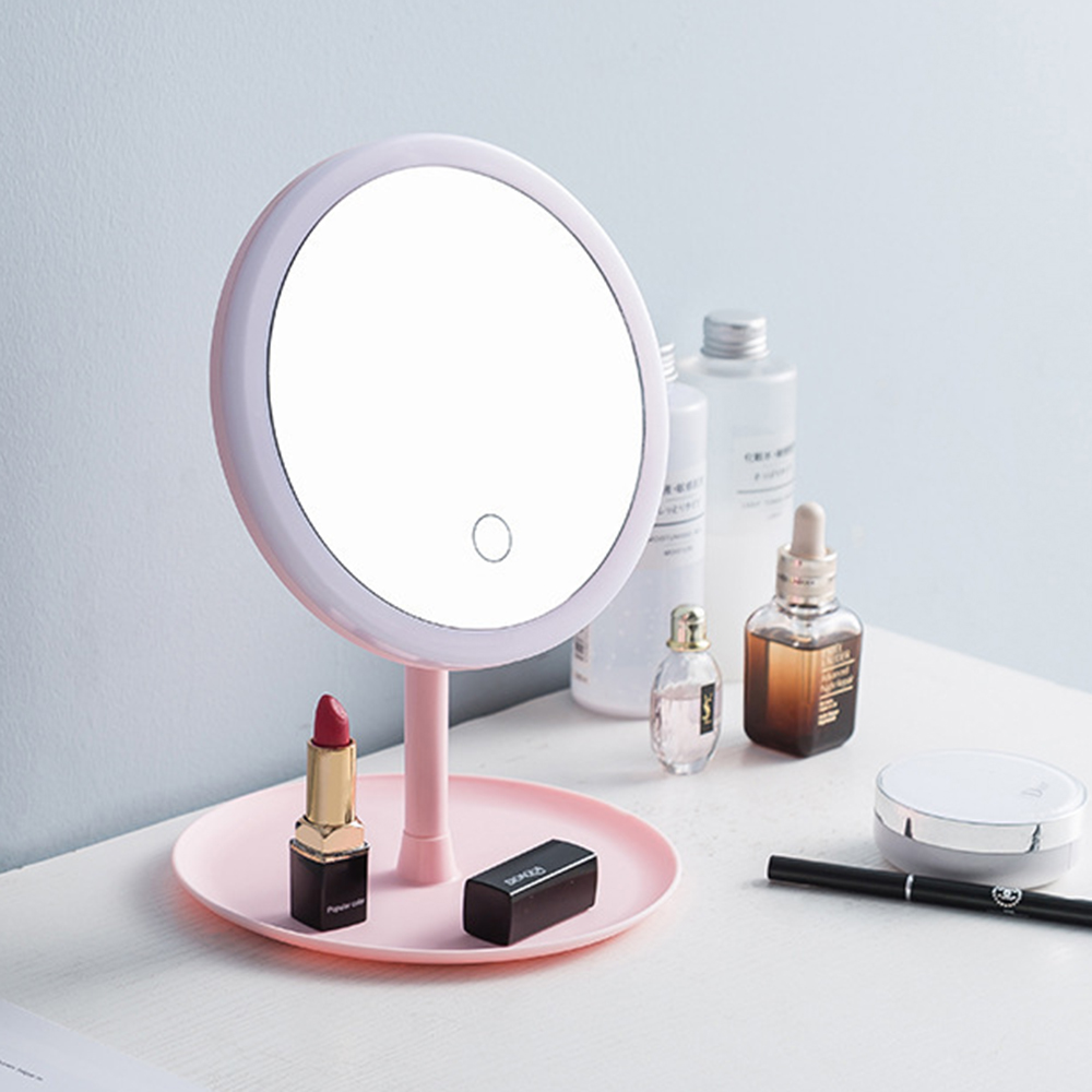 LED Beauty Makeup Mirror With Light Lamp Touch Screen Desktop Cosmetic Mirror Light Vanity Adjustable USB Charging Vanity Mirror