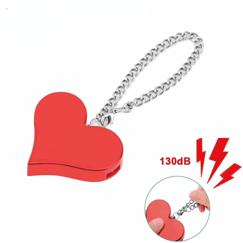 Stick drill heart-shaped female personal alarm Anti-wolf Alarm Woman Night Running Sports Self-defense Alarm Elderly Children Anti-lost Self-rescuer Key Chain Alarm