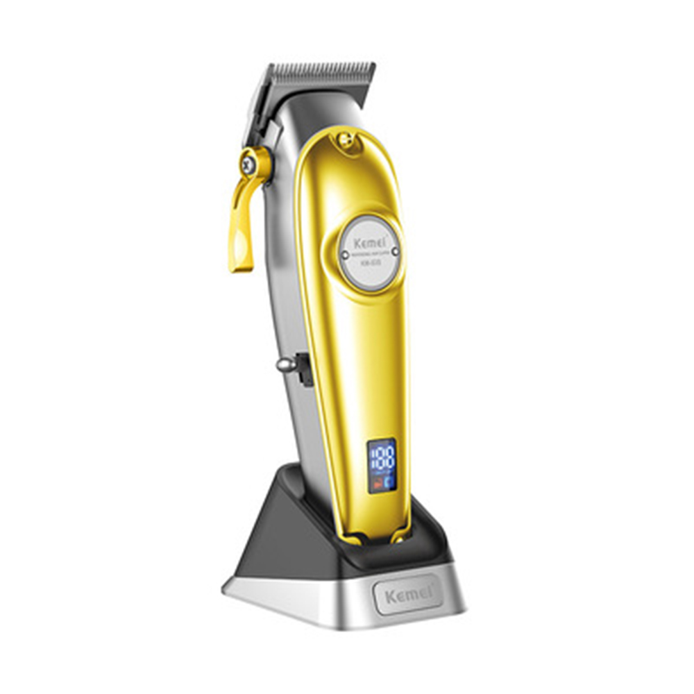 Kemei Hair Trimmer Man USB Rechargeable Hair Clipper Oil Head Carving Hair Line Clipper Haircut Lcd Display Electric Hair Cutter