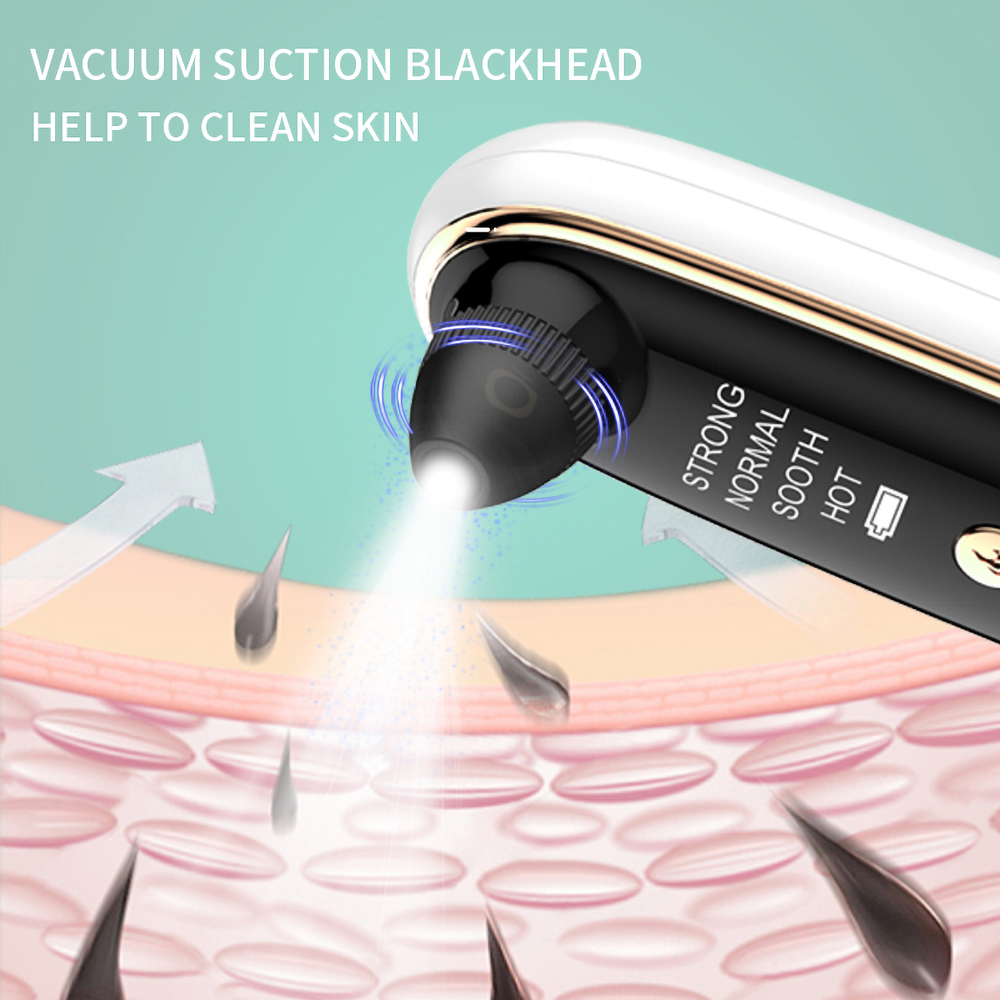 2022 Visual Blackhead Remover Camera Electric Vacuum Heating Pore Cleaner Acne Removal Nose Face Deep Cleansing Beauty Device