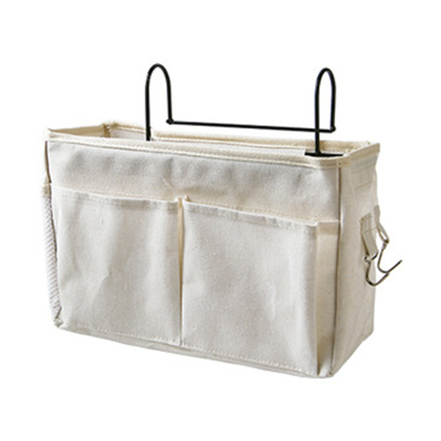 Bedside Hanging Organizer Pocket Storage Bag Wardrobe organizer Canvas Bedroom Bathroom Magazine tote Storage Organizador Pouch
