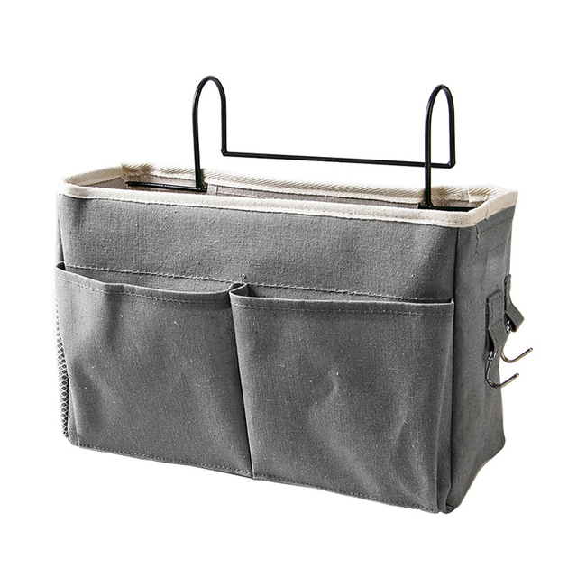 Bedside Hanging Organizer Pocket Storage Bag Wardrobe organizer Canvas Bedroom Bathroom Magazine tote Storage Organizador Pouch