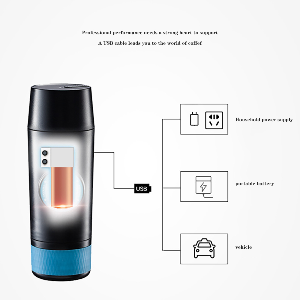 Mini Portable Coffee Machine 70ml Pressure Espresso Manual Handheld Coffee Maker for Car Travel Camping Hiking Home Office