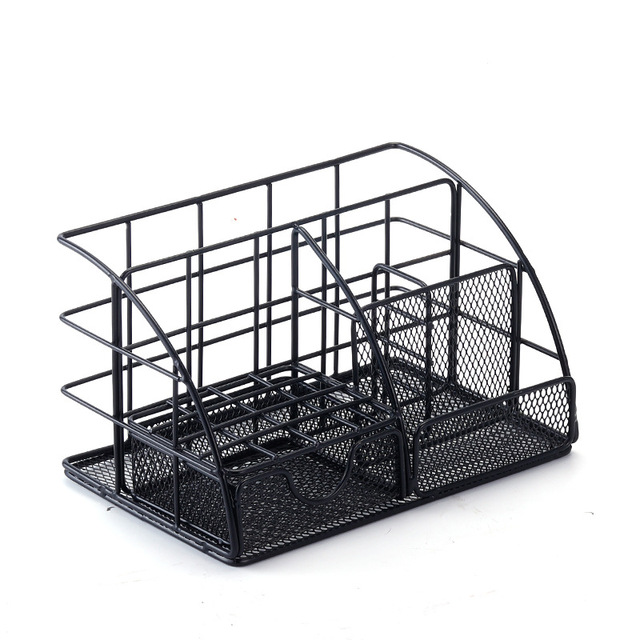 Desktop Storage Box Rose Gold Mesh Metal Office Supplies Accessories with Drawer for Home Office Makeup Organizer