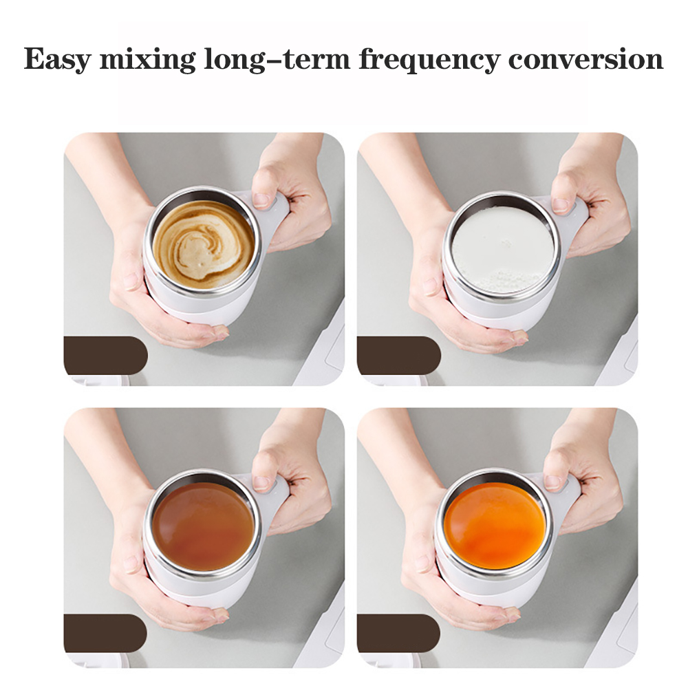 380ml Coffee Stirring Cup Auto Cup Magnetic Rotating Electric Milk Cup Mark Cup 304 Stainless Steel Self Stirring Mixing Cup