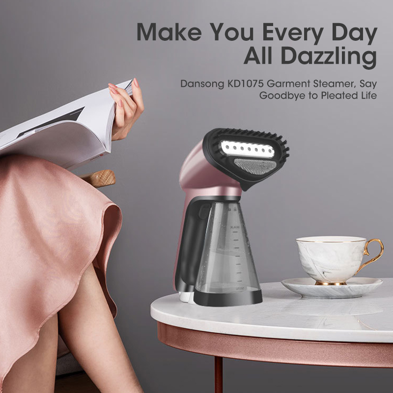 1500W Fabrics Steamer for Clothes, Hand Held Portable Travel Garment Steamer, Metal Steam Head, 260ml Water Tank
