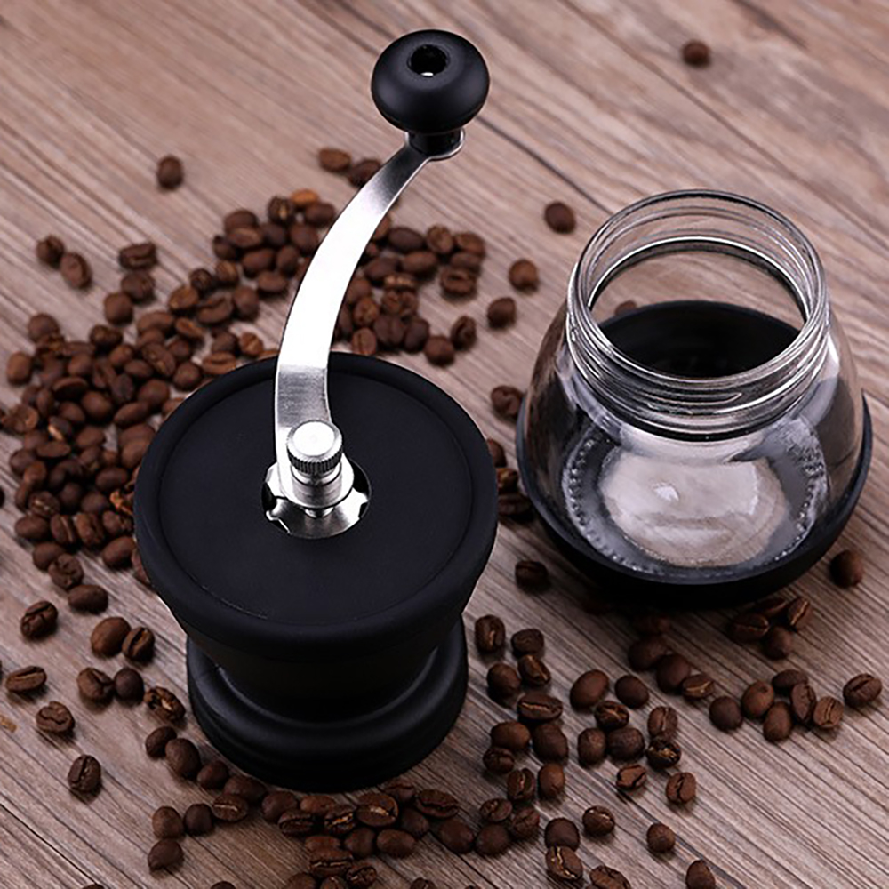 Portable Coffee Pot Coffee Machine Hand-cranked Home Coffee Grinder Coffee Bean Grinder Boiled Milk Coffee Kettle for Gift 1set
