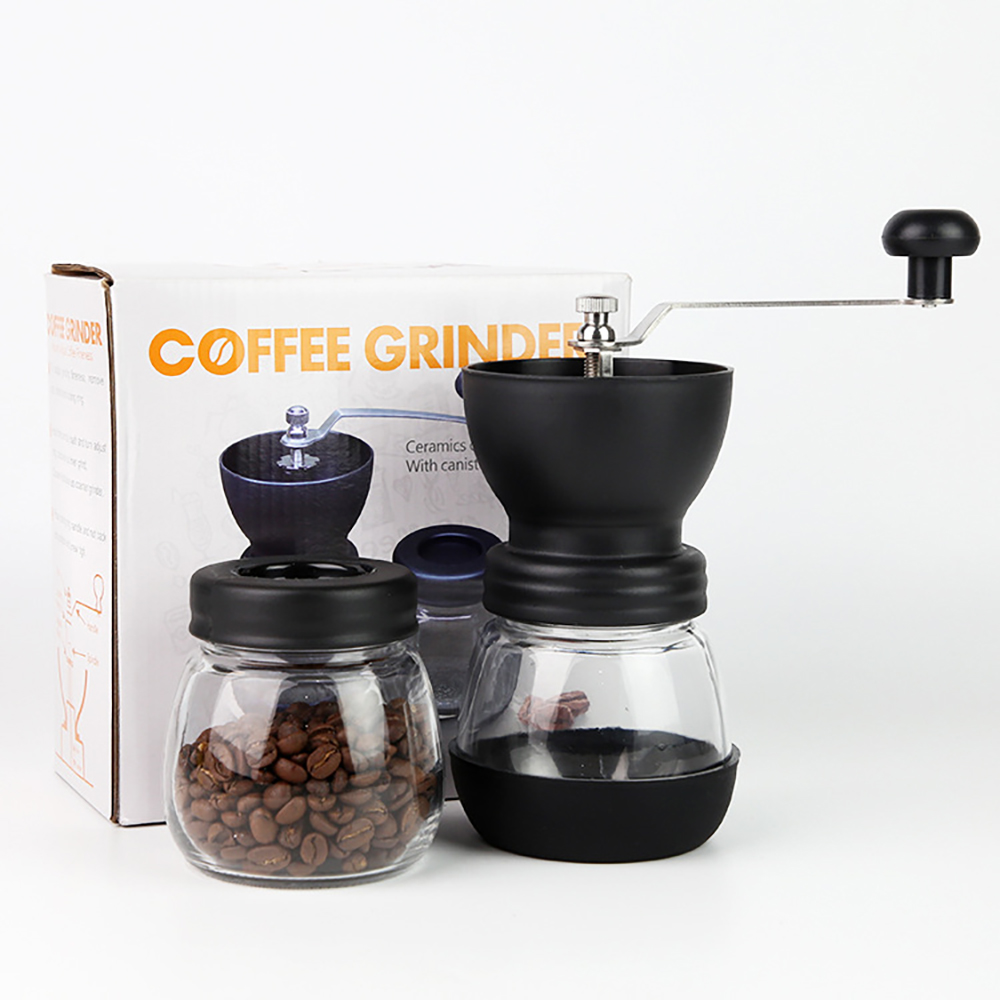 Portable Coffee Pot Coffee Machine Hand-cranked Home Coffee Grinder Coffee Bean Grinder Boiled Milk Coffee Kettle for Gift 1set
