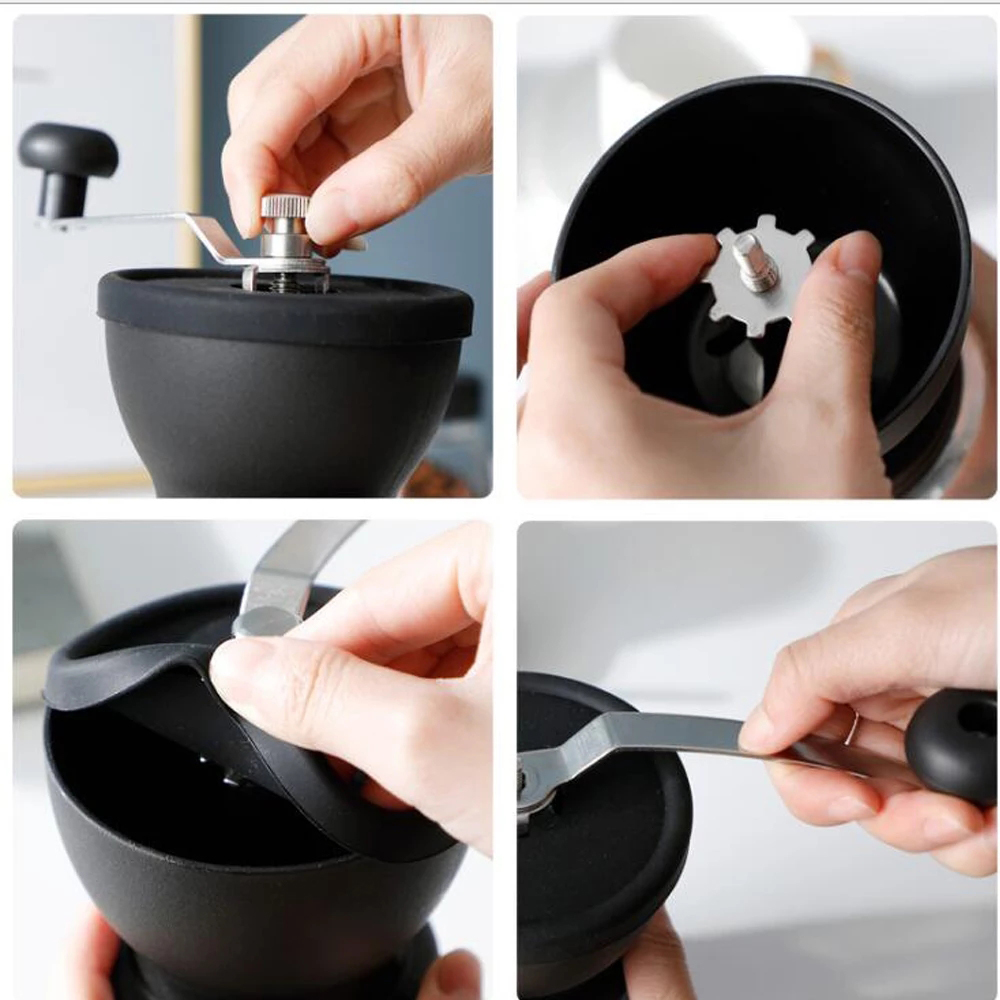 Portable Coffee Pot Coffee Machine Hand-cranked Home Coffee Grinder Coffee Bean Grinder Boiled Milk Coffee Kettle for Gift 1set