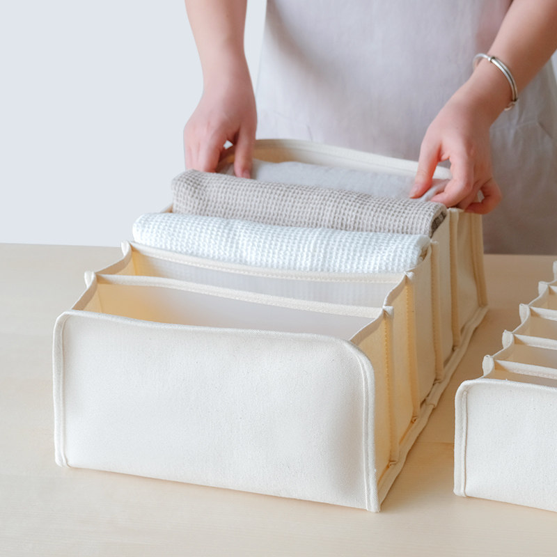 1PC Cotton and Linen Fabric Divider Storage Box Underwear Storage Box  Jeans Sweater Organizer Box