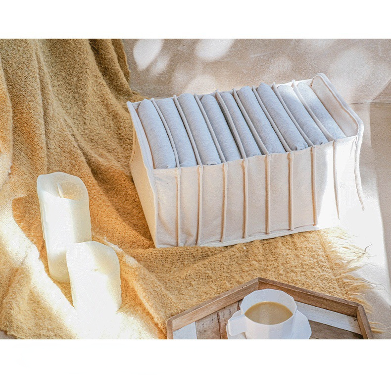 1PC Cotton and Linen Fabric Divider Storage Box Underwear Storage Box  Jeans Sweater Organizer Box
