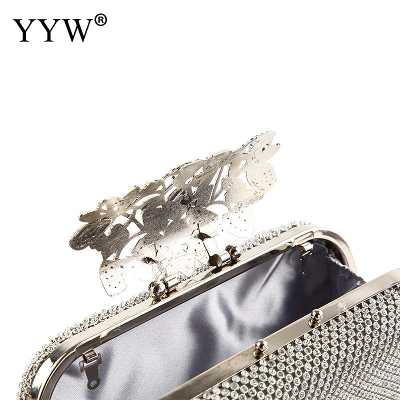 Silver Small Clutch Evening Bags Luxury for Women Wedding Party Clutch Bags Highclass Evening Crystal Clutch Purse Prom Sac