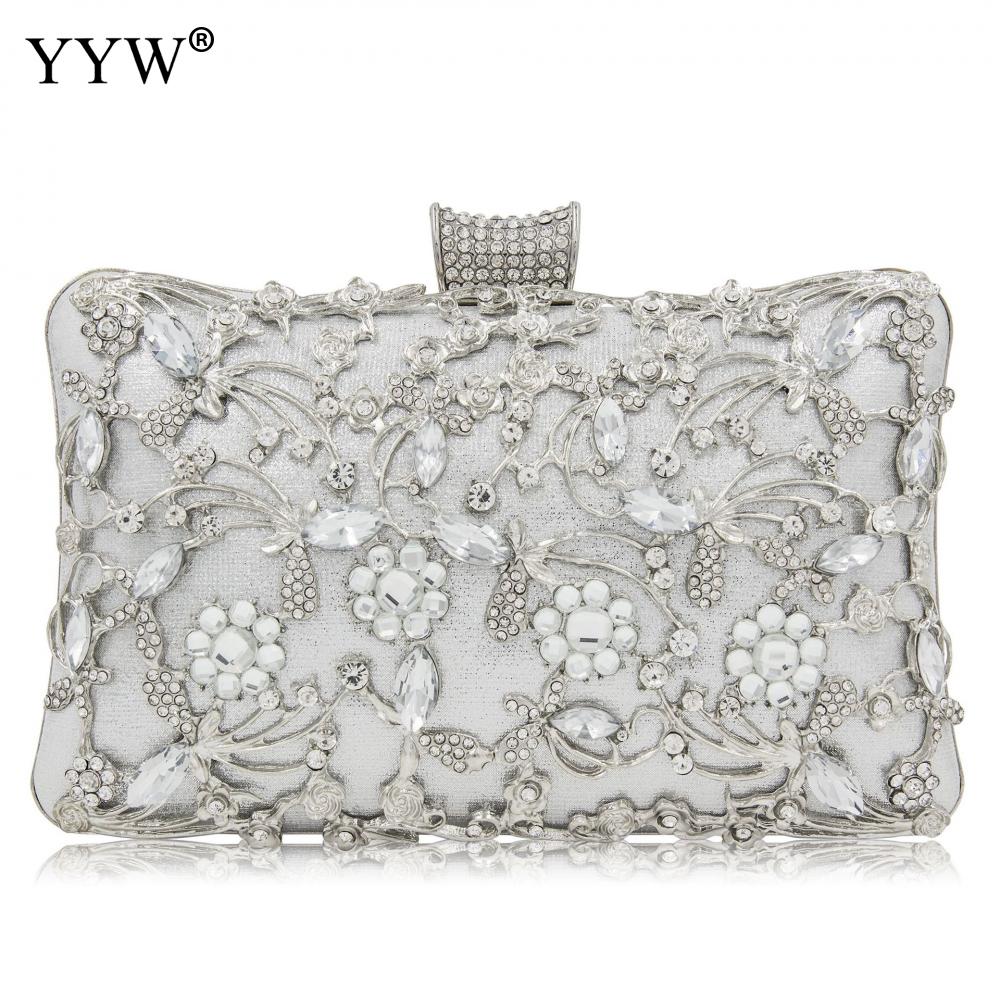 Women Rhinestone Clutch Bags gold purse Handbag Luxury Wedding Beaded elegant Crystal Evening Bag Diamond silver Shoulder Bags