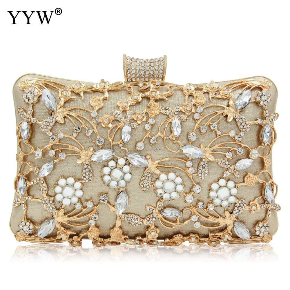 Women Rhinestone Clutch Bags gold purse Handbag Luxury Wedding Beaded elegant Crystal Evening Bag Diamond silver Shoulder Bags