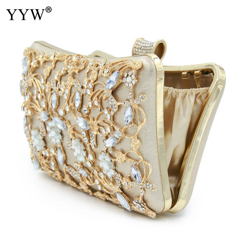 Women Rhinestone Clutch Bags gold purse Handbag Luxury Wedding Beaded elegant Crystal Evening Bag Diamond silver Shoulder Bags