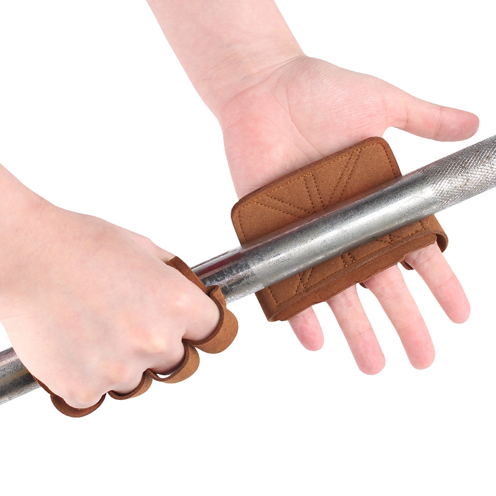 Anti-Skid Leather Weight Lifting Hand Guard Gloves Grip hand Protector Pads Fitness Sports Home Gym Workout Accessories