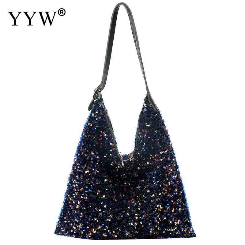 Glitter Sequin Shoulder Bag Fashion Leisure Armpit Bag Y2k Shopping Women'S Branded Trending Shoulder Handbags Large Totes 2022