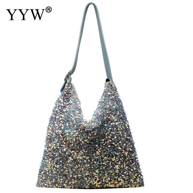 Glitter Sequin Shoulder Bag Fashion Leisure Armpit Bag Y2k Shopping Women'S Branded Trending Shoulder Handbags Large Totes 2022