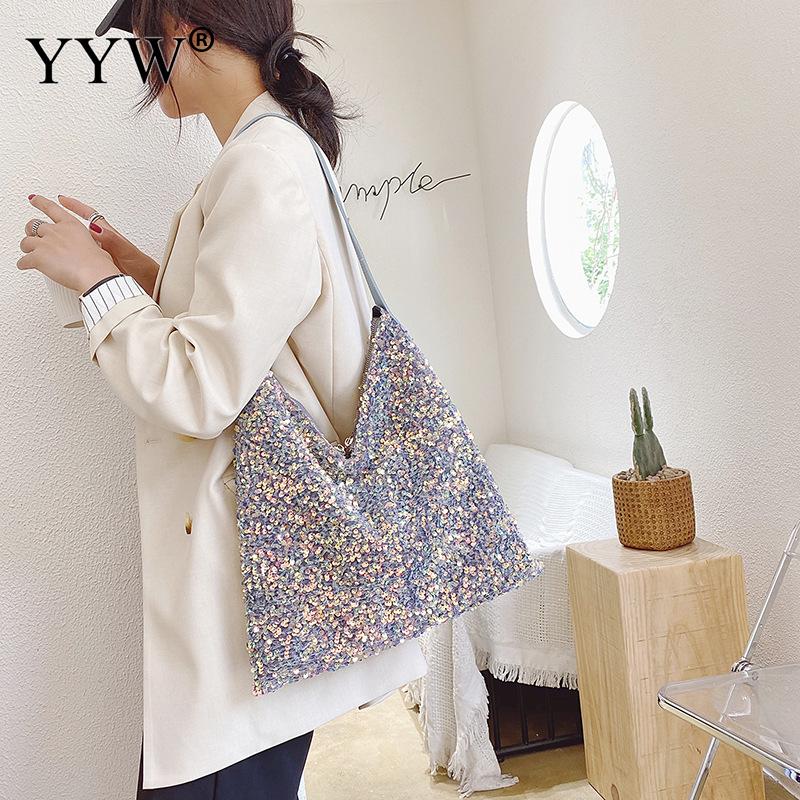 Glitter Sequin Shoulder Bag Fashion Leisure Armpit Bag Y2k Shopping Women'S Branded Trending Shoulder Handbags Large Totes 2022