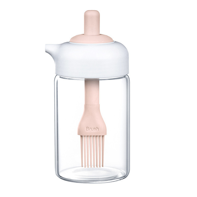 Oil Dispenser Wide Opening Bottle with Silicone Brush Leakproof Condiment Container BBQ Oil Liquid Seasoning Bottle Kitchen Tool