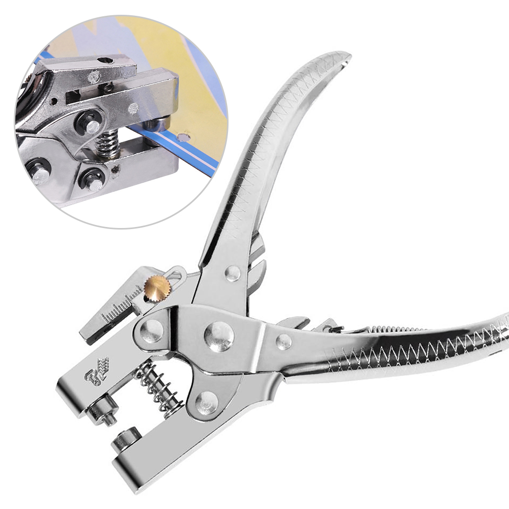 Eyelet Hole Punch Pliers Hole Puncher with 100pcs Eyelets Manual Puncher Press Tool Grommets Grommet Eyelet Hole Opening Tool