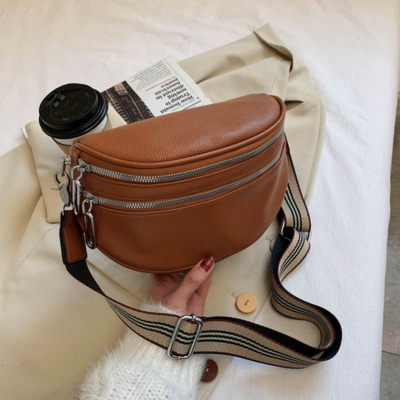 Solid Women Crossbody Bags Large Leather Women's Saddle bag Fashion Ladies Handbag Luxury Women Shoulder bag Female Sling Bag