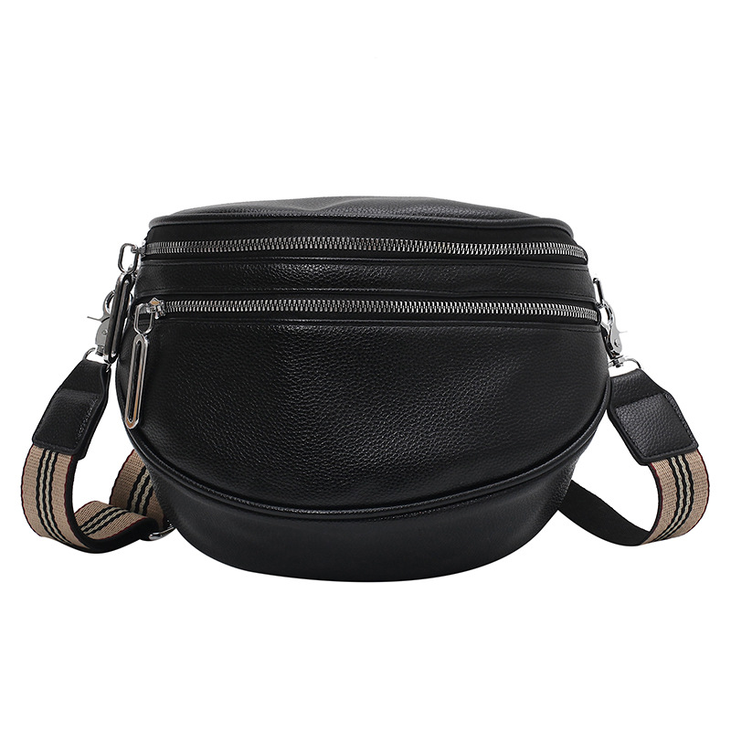 Solid Women Crossbody Bags Large Leather Women's Saddle bag Fashion Ladies Handbag Luxury Women Shoulder bag Female Sling Bag