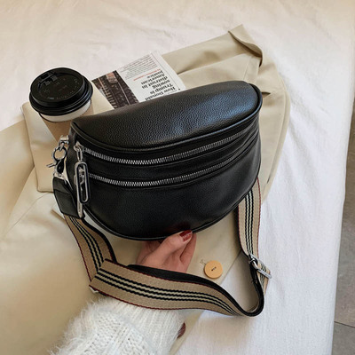 Solid Women Crossbody Bags Large Leather Women's Saddle bag Fashion Ladies Handbag Luxury Women Shoulder bag Female Sling Bag