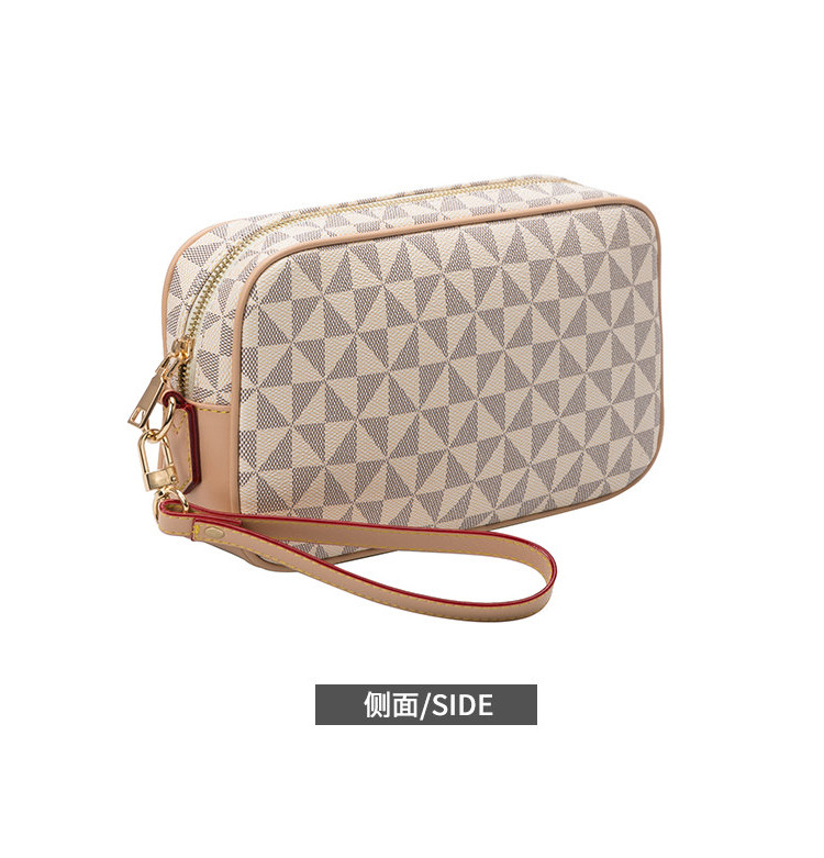 Fashion Plaid Women's Clutch Handbags Luxury Designer Pouch Wrist Strap Clutch Bags For Women Pu Leather Hand Purse Bag