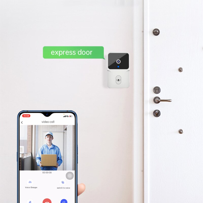 Doodle visual doorbell Wireless WiFi Doorbell Camera Waterproof 720P HD Video Door Bell Smart Outdoor Wireless Doorbell With Camera Night Vision